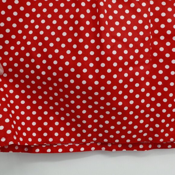 Retro Peasant Polka Dot Top Womens 14 Red Girly Vintage Sweet Simple Modest - Picture 9 of 15